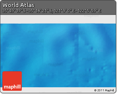 Physical 3D Map of the Area around 35° 33' 50" S, 121° 37' 30" E
