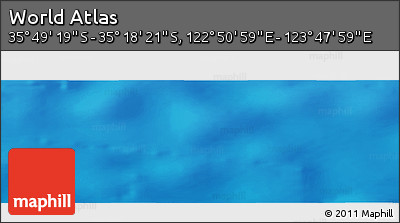 Physical Panoramic Map of the Area around 35° 33' 50" S, 123° 19' 29" E