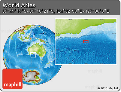 Physical Location Map of the Area around 35° 33' 50" S, 125° 1' 30" E