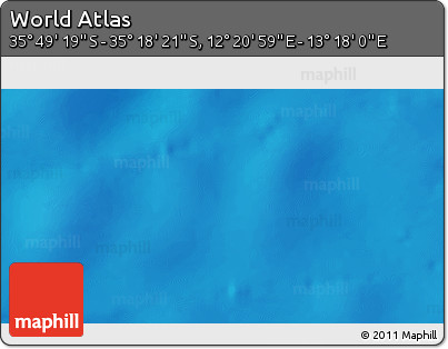 Physical 3D Map of the Area around 35° 33' 50" S, 12° 49' 29" E