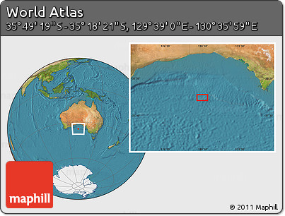 Satellite Location Map of the Area around 35° 33' 50" S, 130° 7' 30" E