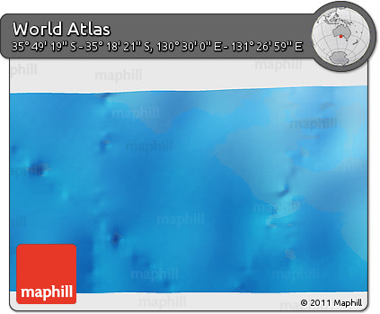 Physical 3D Map of the Area around 35° 33' 50" S, 130° 58' 29" E