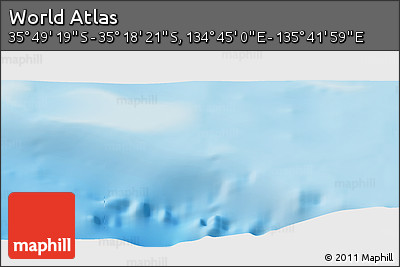 Physical Panoramic Map of the Area around 35° 33' 50" S, 135° 13' 29" E