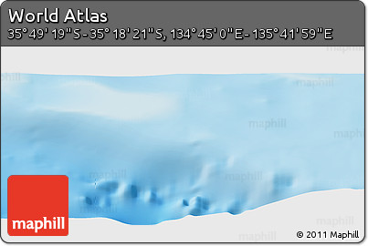 Physical Panoramic Map of the Area around 35° 33' 50" S, 135° 13' 29" E