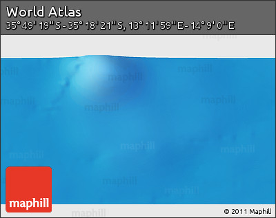 Physical 3D Map of the Area around 35° 33' 50" S, 13° 40' 30" E