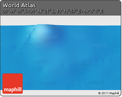 Physical 3D Map of the Area around 35° 33' 50" S, 13° 40' 30" E