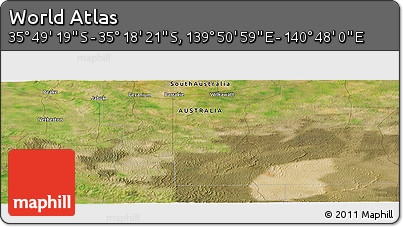 Satellite Panoramic Map of the Area around 35° 33' 50" S, 140° 19' 29" E