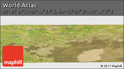 Satellite Panoramic Map of the Area around 35° 33' 50" S, 140° 19' 29" E
