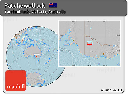 Gray Location Map of Patchewollock, hill shading