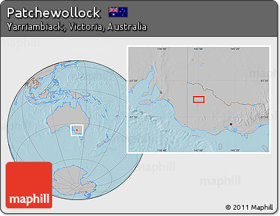 Gray Location Map of Patchewollock, hill shading