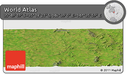 Satellite Panoramic Map of the Area around 35° 33' 50" S, 147° 7' 30" E
