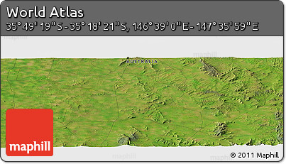 Satellite Panoramic Map of the Area around 35° 33' 50" S, 147° 7' 30" E