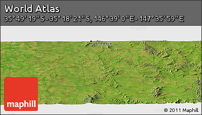 Satellite Panoramic Map of the Area around 35° 33' 50" S, 147° 7' 30" E