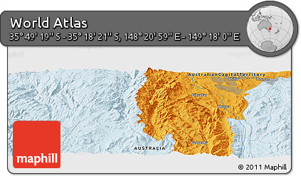 Political Panoramic Map of the Area around 35° 33' 50" S, 148° 49' 29" E