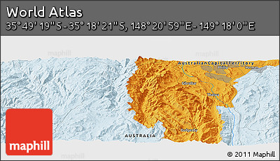 Political Panoramic Map of the Area around 35° 33' 50" S, 148° 49' 29" E