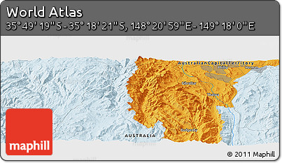 Political Panoramic Map of the Area around 35° 33' 50" S, 148° 49' 29" E