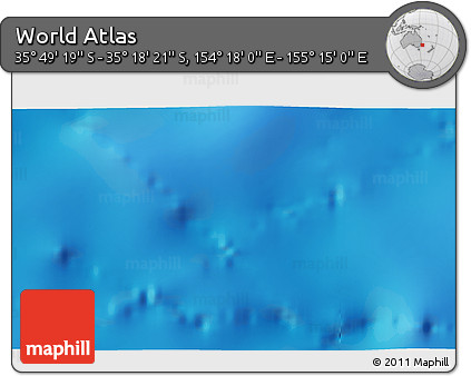 Physical 3D Map of the Area around 35° 33' 50" S, 154° 46' 30" E