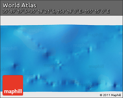 Physical 3D Map of the Area around 35° 33' 50" S, 154° 46' 30" E