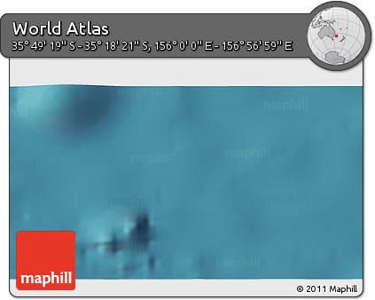 Satellite 3D Map of the Area around 35° 33' 50" S, 156° 28' 29" E
