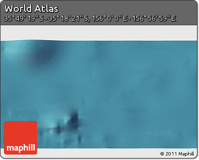 Satellite 3D Map of the Area around 35° 33' 50" S, 156° 28' 29" E