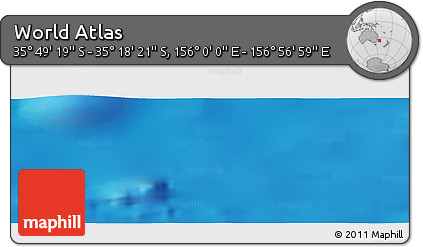 Physical Panoramic Map of the Area around 35° 33' 50" S, 156° 28' 29" E