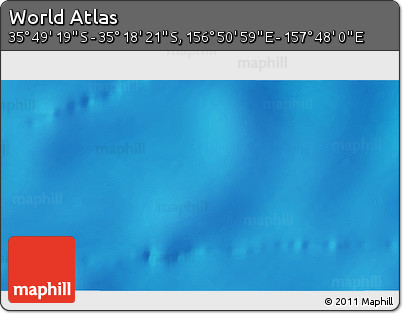 Physical 3D Map of the Area around 35° 33' 50" S, 157° 19' 29" E