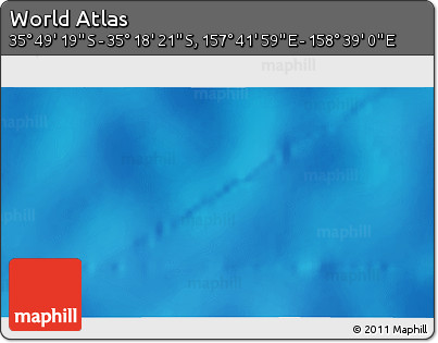 Physical 3D Map of the Area around 35° 33' 50" S, 158° 10' 30" E