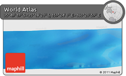 Physical Panoramic Map of the Area around 35° 33' 50" S, 159° 52' 30" E