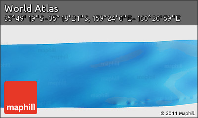 Physical Panoramic Map of the Area around 35° 33' 50" S, 159° 52' 30" E