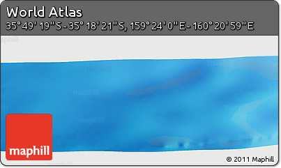 Physical Panoramic Map of the Area around 35° 33' 50" S, 159° 52' 30" E