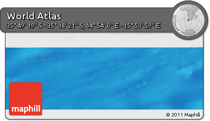 Shaded Relief Panoramic Map of the Area around 35° 33' 50" S, 15° 22' 30" E