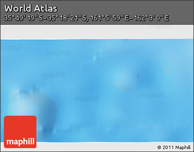 Physical 3D Map of the Area around 35° 33' 50" S, 161° 34' 29" E