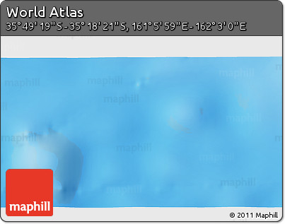 Physical 3D Map of the Area around 35° 33' 50" S, 161° 34' 29" E