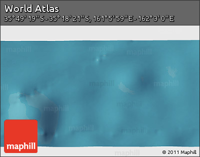 Satellite 3D Map of the Area around 35° 33' 50" S, 161° 34' 29" E