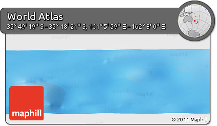 Physical Panoramic Map of the Area around 35° 33' 50" S, 161° 34' 29" E