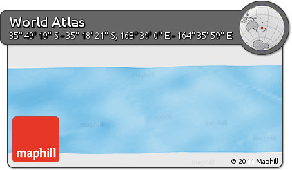 Physical Panoramic Map of the Area around 35° 33' 50" S, 164° 7' 30" E
