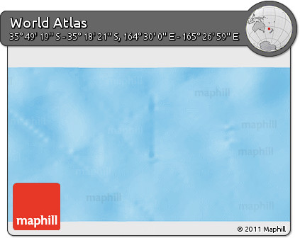 Physical 3D Map of the Area around 35° 33' 50" S, 164° 58' 29" E