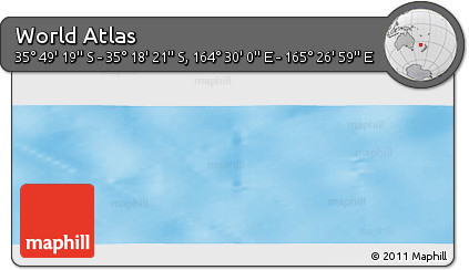 Physical Panoramic Map of the Area around 35° 33' 50" S, 164° 58' 29" E