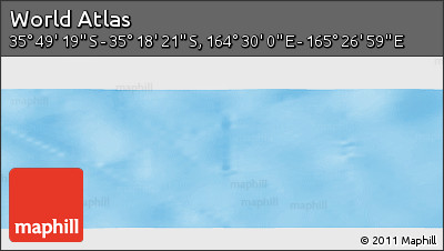 Physical Panoramic Map of the Area around 35° 33' 50" S, 164° 58' 29" E