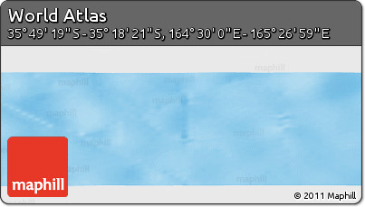 Physical Panoramic Map of the Area around 35° 33' 50" S, 164° 58' 29" E