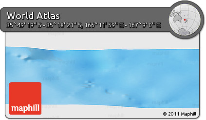 Physical Panoramic Map of the Area around 35° 33' 50" S, 166° 40' 30" E