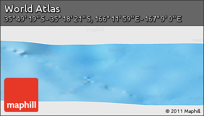 Physical Panoramic Map of the Area around 35° 33' 50" S, 166° 40' 30" E