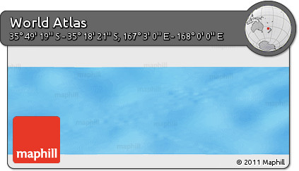 Physical Panoramic Map of the Area around 35° 33' 50" S, 167° 31' 30" E