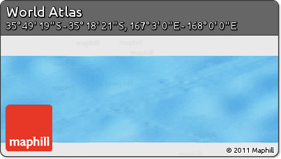 Physical Panoramic Map of the Area around 35° 33' 50" S, 167° 31' 30" E