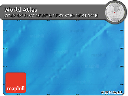 Physical Map of the Area around 35° 33' 50" S, 16° 13' 30" E
