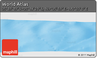 Physical Panoramic Map of the Area around 35° 33' 50" S, 170° 4' 29" E