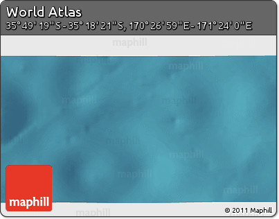 Satellite 3D Map of the Area around 35° 33' 50" S, 170° 55' 30" E