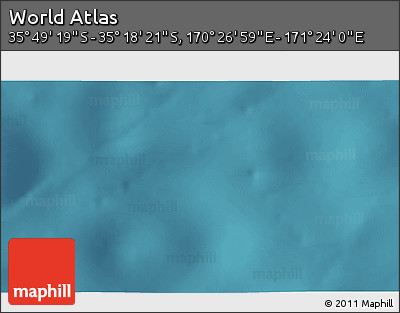 Satellite 3D Map of the Area around 35° 33' 50" S, 170° 55' 30" E