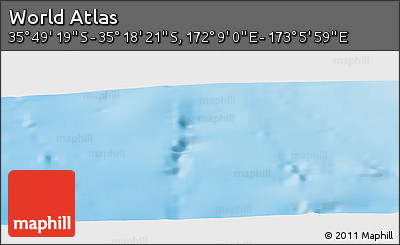 Physical Panoramic Map of the Area around 35° 33' 50" S, 172° 37' 30" E