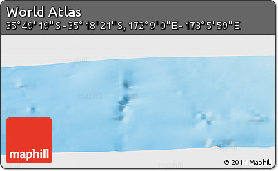 Physical Panoramic Map of the Area around 35° 33' 50" S, 172° 37' 30" E